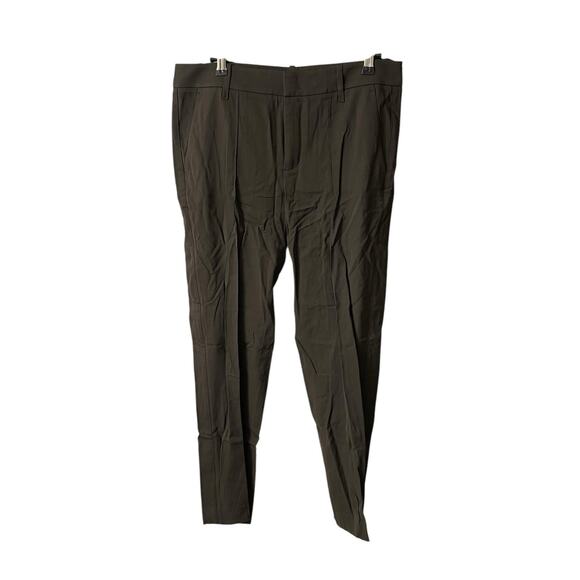 Vince Pants - VINCE 6 Seamed Trouser Pants Dark Brown Viscose Elastane Career Stretch